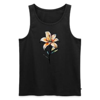 Lilie - Männer Premium Bio Tank Top - Schwarz - Vorne - AI Model Male 178 light (178cm)
