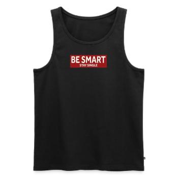 SOYEZ INTELLIGENT - RESTEZ CÉLIBATAIRE - Débardeur bio Premium Homme - noir - Devant - AI Model Male 178 light (178cm)