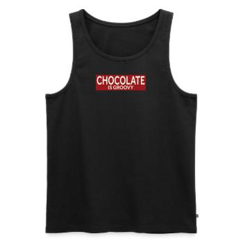 CHOCOLATE IS GROOVY - Männer Premium Bio Tank Top - Schwarz - Vorne - Michal (187cm)