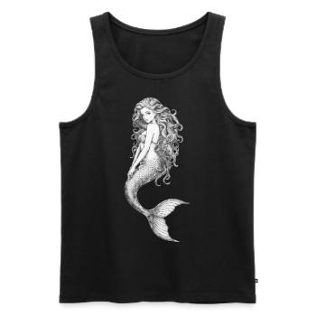 Au fond de la mer 🧜 - Débardeur bio Premium Homme - noir - Devant - AI Model Male 178 light (178cm)