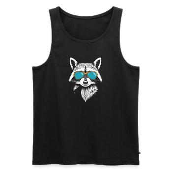Waschbär mit Sonnenbrille Tiere Cool Racoon - Männer Premium Bio Tank Top - Schwarz - Vorne - Michal (187cm)