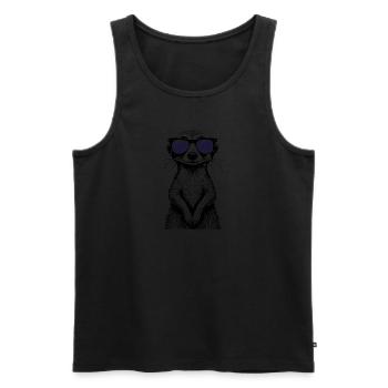 Erdmännchen Meerkat - Débardeur bio Premium Homme - noir - Devant - AI Model Male 178 light (178cm)