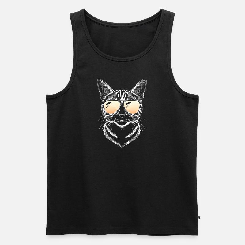 Katze Cat - Männer Premium Bio Tank Top - Schwarz