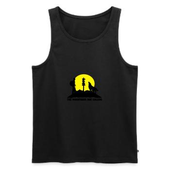 Der Berg ruft, wandern - Männer Premium Bio Tank Top - Schwarz - Vorne - AI Model Male 178 light (178cm)