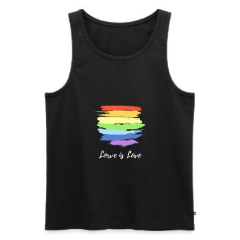 LGBT Gay Shirt Rainbow Lesbian Pride Shirts - Men's Premium Organic Tank Top - black - Front - Michal (187cm)