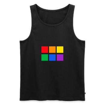 Défilé de la fierté LGBTQ arc-en-ciel LGBT - Débardeur bio Premium Homme - noir - Devant - AI Model Male 178 light (178cm)