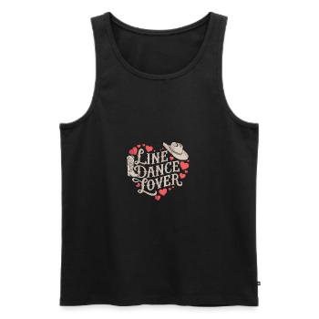 Line Dance Design for Dancers and Dance Group - Men's Premium Organic Tank Top - black - Front - AI Model Male 178 light (178cm)