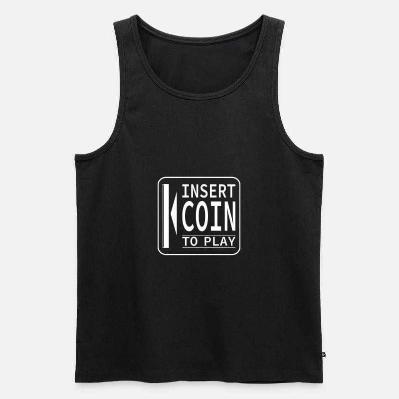 Insert Coin Retrodesign - Männer Premium Bio Tank Top - Schwarz