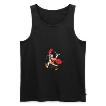 Metzgerei, Wiltsch, Frech, Schweiz, Regional - Männer Premium Bio Tank Top - Schwarz - Vorne - AI Model Male 178 light (178cm)