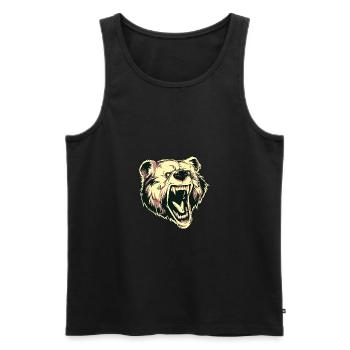 Bären T Shirt Design Wütender Bär - Männer Premium Bio Tank Top - Schwarz - Vorne - AI Model Male 178 light (178cm)