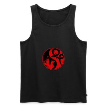 Dragon Phoenix Yin and Yang Japanese Kanji Gift - Men's Premium Organic Tank Top - black - Front - AI Model Male 178 light (178cm)