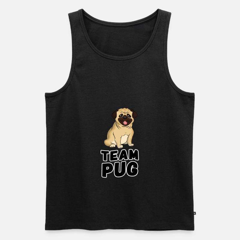 TEAM PUG Mops Welpe - Männer Premium Bio Tank Top - Schwarz