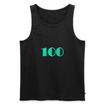 100 ANS. 100e ANNIVERSAIRE. ANNIVERSAIRE 100 ANS - Débardeur bio Premium Homme - noir - Devant - AI Model Male 178 light (178cm)