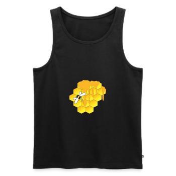 Honigbiene, Wabe - Männer Premium Bio Tank Top - Schwarz - Vorne - AI Model Male 178 light (178cm)