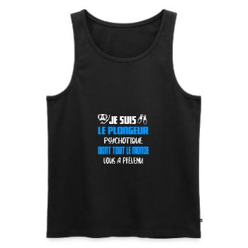 Je suis le plongeur psychotique t-shirt homme - Débardeur bio Premium Homme - noir - Devant - Michal (187cm)