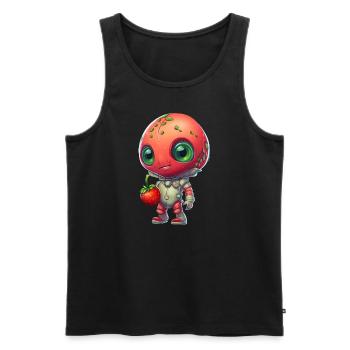 Red Alien Strawberry Man: Mignon Fusion - Débardeur bio Premium Homme - noir - Devant - Michal (187cm)