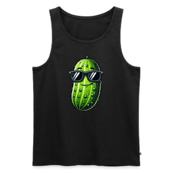 Coole Gurke Sonnenbrille Sommer Gewürzgurke Obst - Männer Premium Bio Tank Top - Schwarz - Vorne - AI Model Male 178 light (178cm)