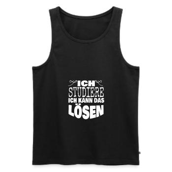 Student - Männer Premium Bio Tank Top - Schwarz - Vorne - AI Model Male 178 light (178cm)