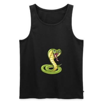 Aggressive Snake Cobra Illustration - Men's Premium Organic Tank Top - black - Front - AI Model Male 178 light (178cm)