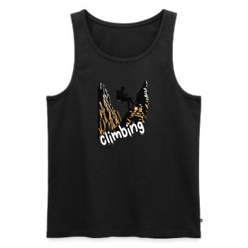 KLETTERN KLETTERN BERGSTEIGER - Männer Premium Bio Tank Top - Schwarz - Vorne - AI Model Male 178 light (178cm)