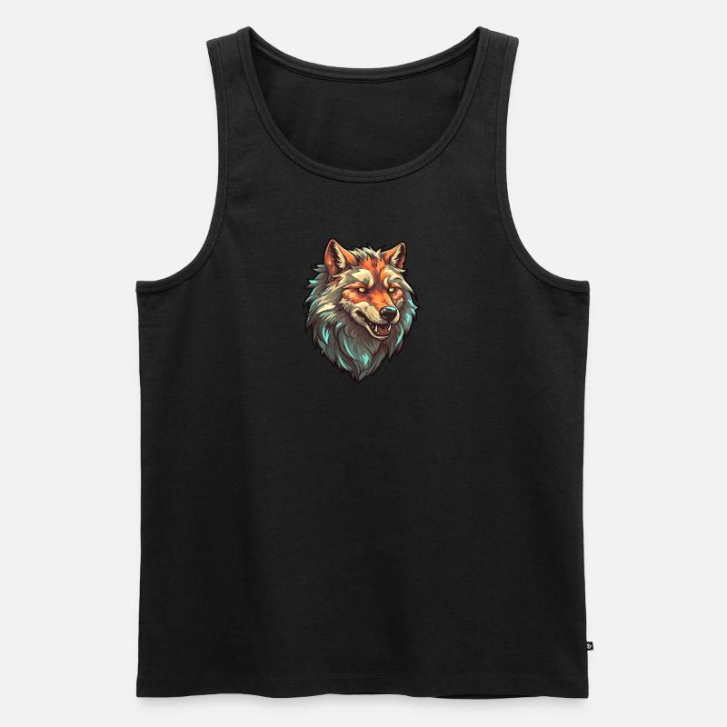 Wolf Fenrir - Männer Premium Bio Tank Top - Schwarz