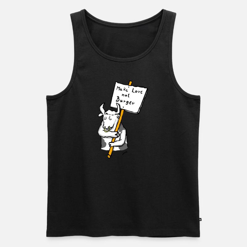 make love not burger - Männer Premium Bio Tank Top - Schwarz