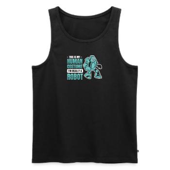 This Is My Human Costume I'M REALLY A Robot - Men's Premium Organic Tank Top - black - Front - Michal (187cm)