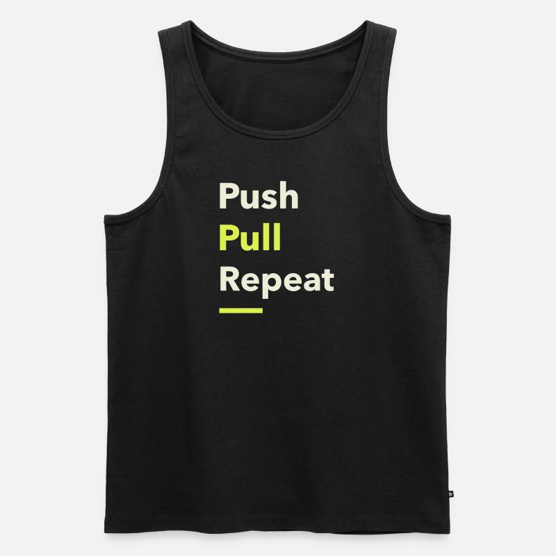 Push Pull Repeat - Men's Premium Organic Tank Top - black