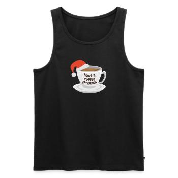 Trinken Sie einen Kaffee zu Weihnachten - Männer Premium Bio Tank Top - Schwarz - Vorne - Michal (187cm)