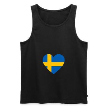 Coeur Suède Scandinavie amour - Débardeur bio Premium Homme - noir - Devant - Michal (187cm)