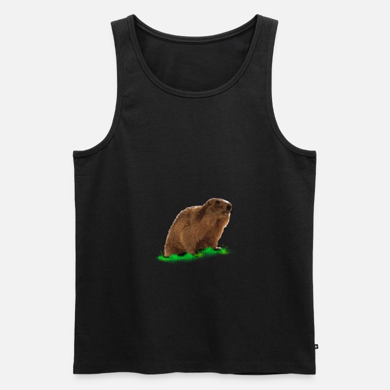 Murmeltier - Männer Premium Bio Tank Top - Schwarz