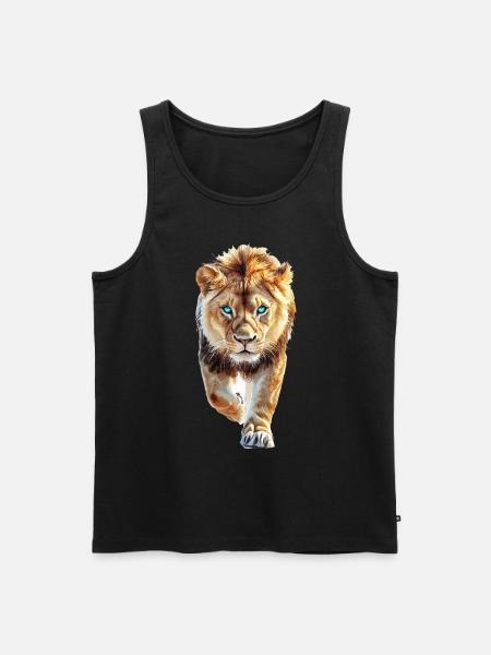 Löwe - Männer Premium Bio Tank Top - Schwarz