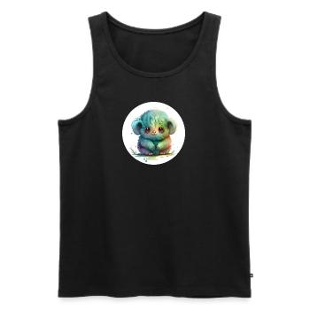 Animal monkey fantasy and cute - Men's Premium Organic Tank Top - black - Front - AI Model Male 178 light (178cm)