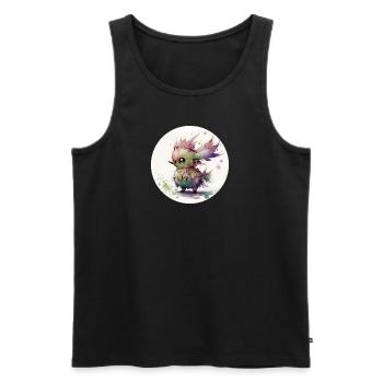 Tier Küken fantasy und niedlich - Männer Premium Bio Tank Top - Schwarz - Vorne - AI Model Male 178 light (178cm)