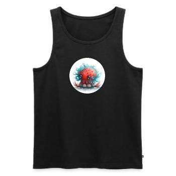 Tier Oktopus fantasy und süß - Männer Premium Bio Tank Top - Schwarz - Vorne - AI Model Male 178 light (178cm)
