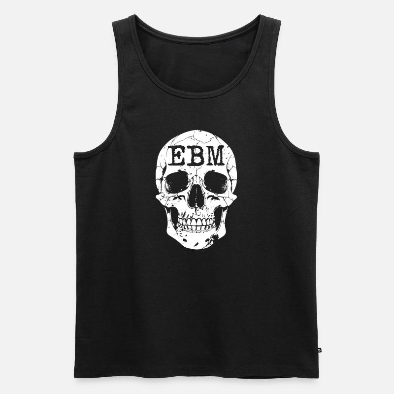 EBM Skull - Männer Premium Bio Tank Top - Schwarz