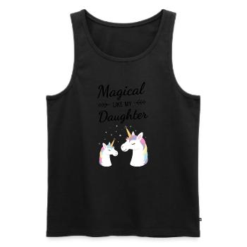 Magical Like My Daughter Awesome Unicorn - Men's Premium Organic Tank Top - black - Front - Michal (187cm)