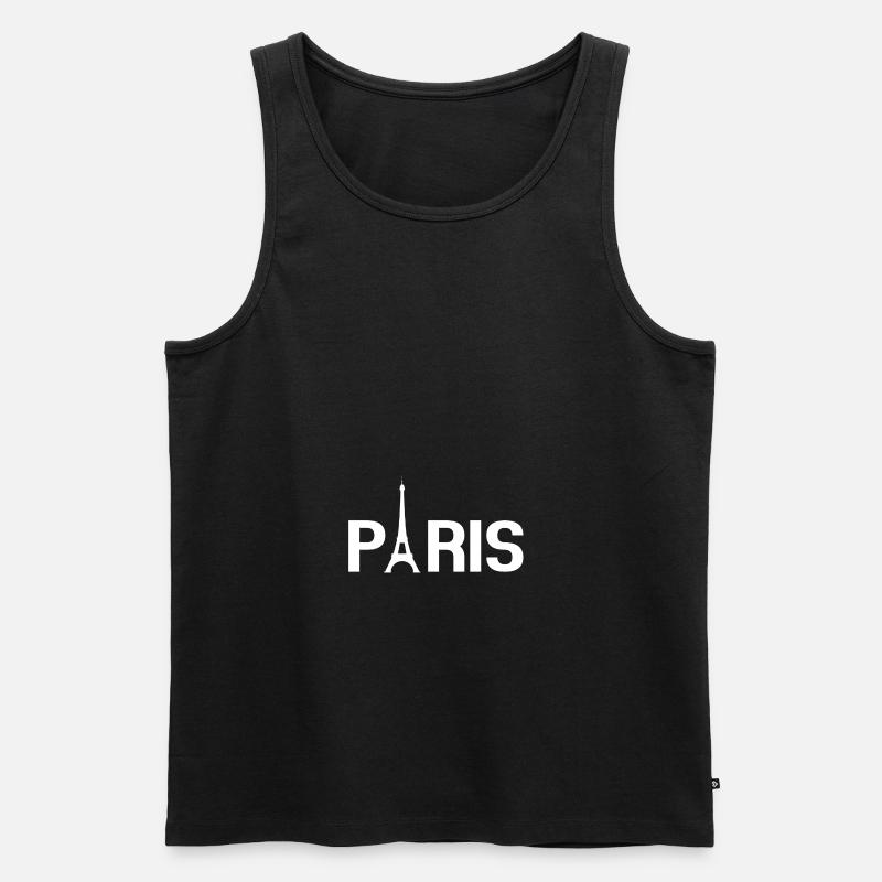 Paris - Männer Premium Bio Tank Top - Schwarz