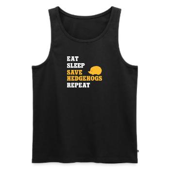 Igel Liebe Tierfreund Weißbauchigel Igelretter - Männer Premium Bio Tank Top - Schwarz - Vorne - AI Model Male 178 light (178cm)