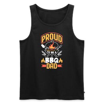 Proud To Be BBQ Dad Father's Day Grill - Männer Premium Bio Tank Top - Schwarz - Vorne - Michal (187cm)