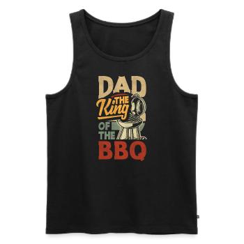 Dad The King Of The BBQ Father's Day Grill - Männer Premium Bio Tank Top - Schwarz - Vorne - Michal (187cm)