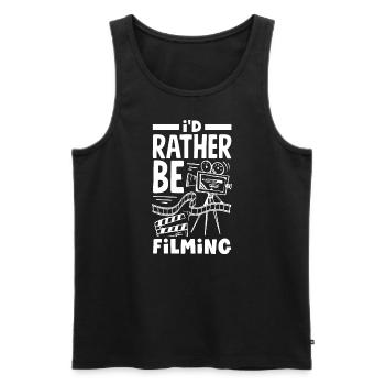 I'D Rather Be Filming Filmmaker - Männer Premium Bio Tank Top - Schwarz - Vorne - Michal (187cm)