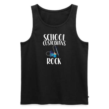 Schulhausmeister Rock - Männer Premium Bio Tank Top - Schwarz - Vorne - Michal (187cm)