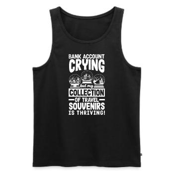 Bank Account Crying, Travel Souvenirs Collection - Männer Premium Bio Tank Top - Schwarz - Vorne - AI Model Male 178 light (178cm)
