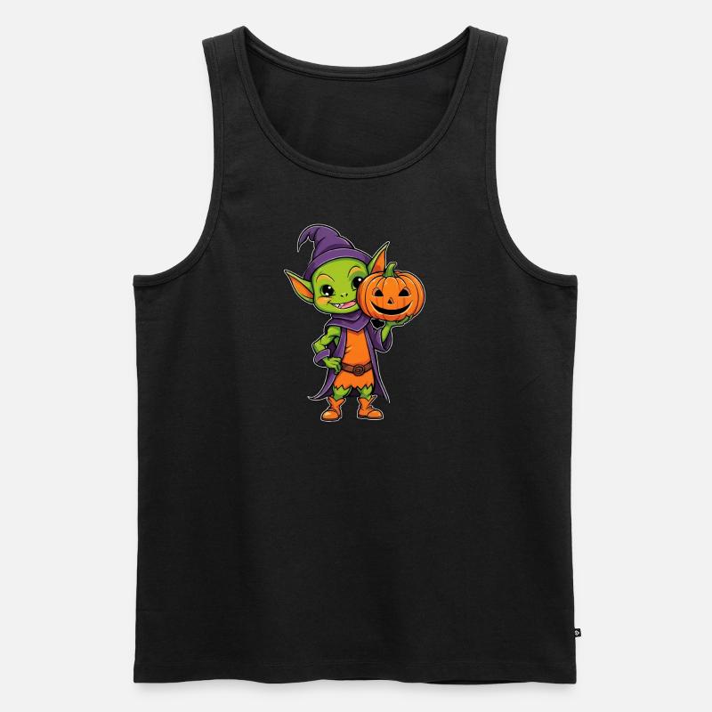 Süßer Halloween-Kobold - Männer Premium Bio Tank Top - Schwarz
