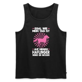 Haflinger Pferd Reiter Geschenk - Männer Premium Bio Tank Top - Schwarz - Vorne - Michal (187cm)