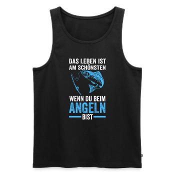Angeln Fische Angler Geschenk - Männer Premium Bio Tank Top - Schwarz - Vorne - Michal (187cm)