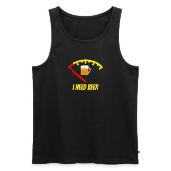 I need beer - color - Men's Premium Organic Tank Top - black - Front - Michal (187cm)
