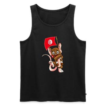 Tunesien Fan Maus - Männer Premium Bio Tank Top - Schwarz - Vorne - Michal (187cm)