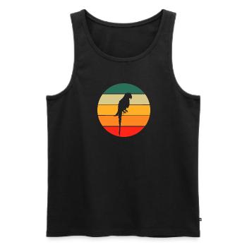 Retro Papagei - Männer Premium Bio Tank Top - Schwarz - Vorne - Michal (187cm)